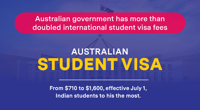 Australian government has more than doubled international student visa fees